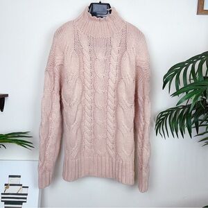 Charlie Holiday Dusty Pink Cable Knit Sweater